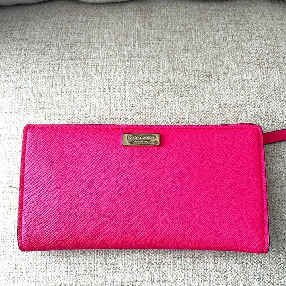 Hot pink Kate spade bifold wallet